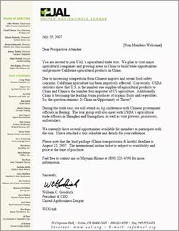 Attendee Letter